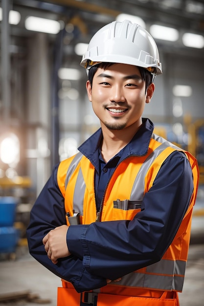 día del trabajo hombre trabajador constructor casco de seguridad uniforme de seguridad