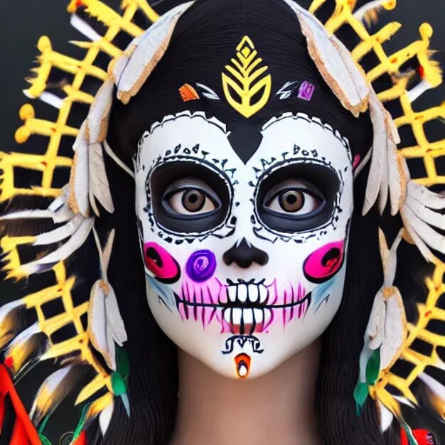 Foto día tradicional de la cultura mexicana del concepto de los muertos dia de los muertos celebración