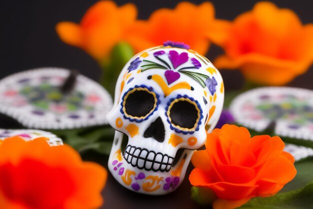 Foto dia tradicional da cultura mexicana do conceito de mortos dia de los muertos celebração