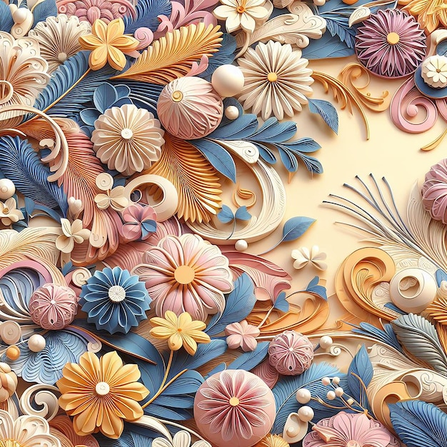 Día de verano en 3D Flor de fondo colorido