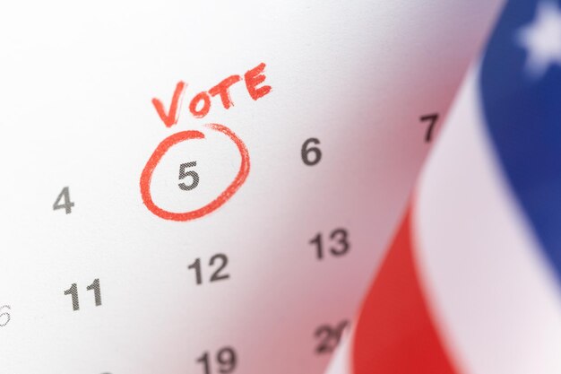 Día de la votación 5 de noviembre marca de fecha calendario