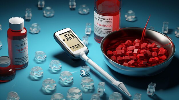 Foto diabetiker messen den glukosespiegel im blut