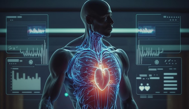 Diagnóstico del cardiólogo resultado de la prueba del corazón del pacienteIA generativa