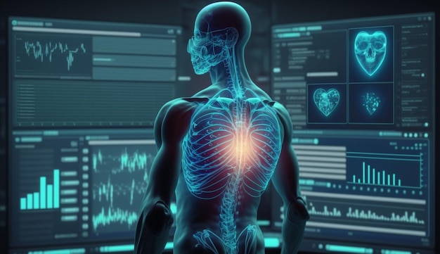 Diagnóstico del cardiólogo resultado de la prueba del corazón del pacienteIA generativa