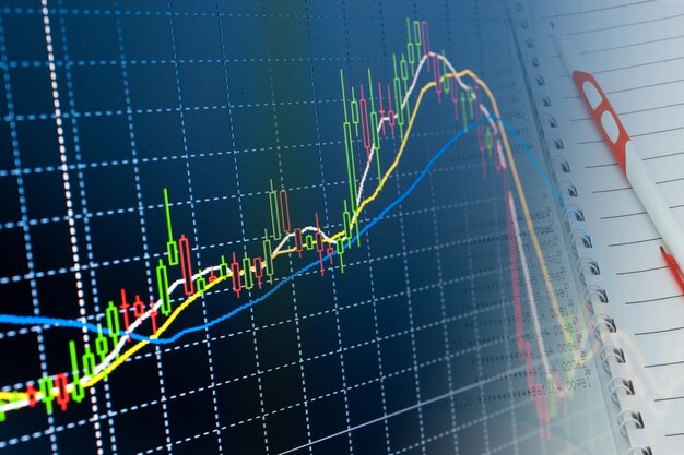 Diagrama abstracto del mercado de valores comercio de barras de velas