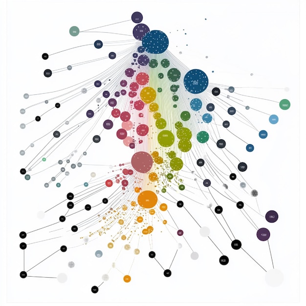 Un diagrama de análisis de grupos que muestra cómo se agrupan los puntos de datos en función de la similitud
