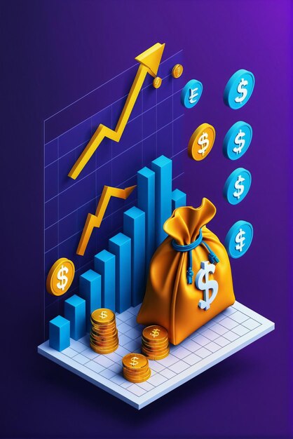 Diagrama básico de gestión financiera de empresas isométricas 3d