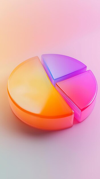 Diagrama circular 3D colorido para la visualización de datos
