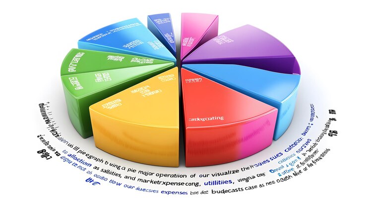 Foto diagrama circular 3d que representa el desglose de los gastos comerciales