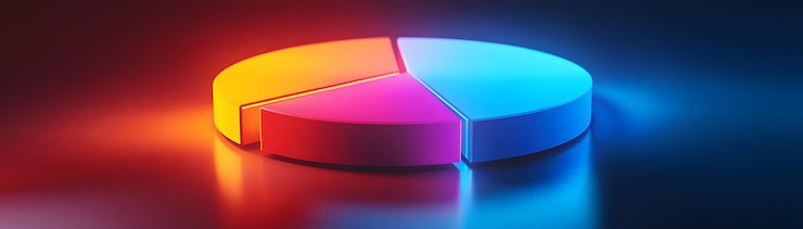 Foto diagrama circular colorido en un fondo brillante que ilustra conceptos de visualización de datos con colores vibrantes y diseño moderno