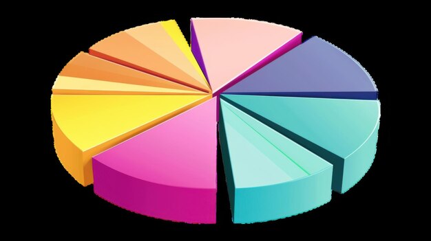 Diagrama circular colorido que ilustra claramente la distribución de los datos