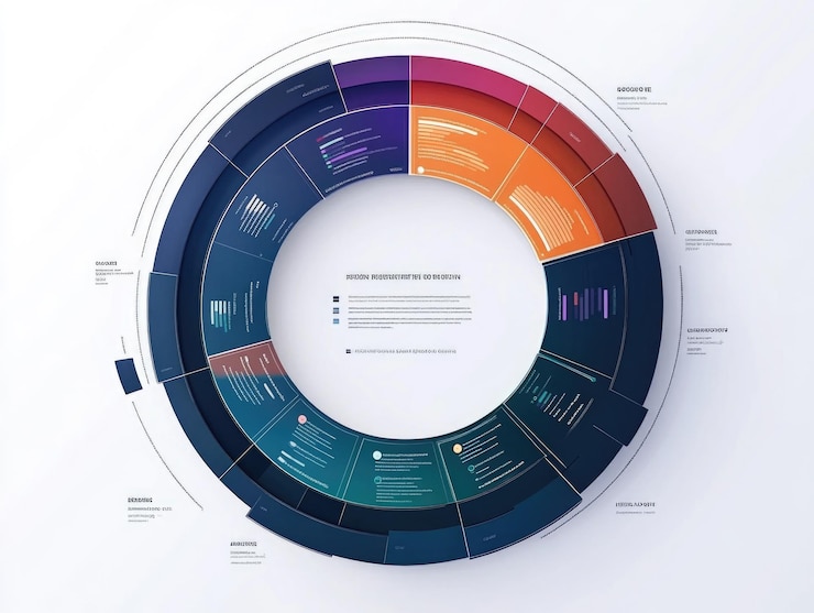 Foto diagrama circular multicolor