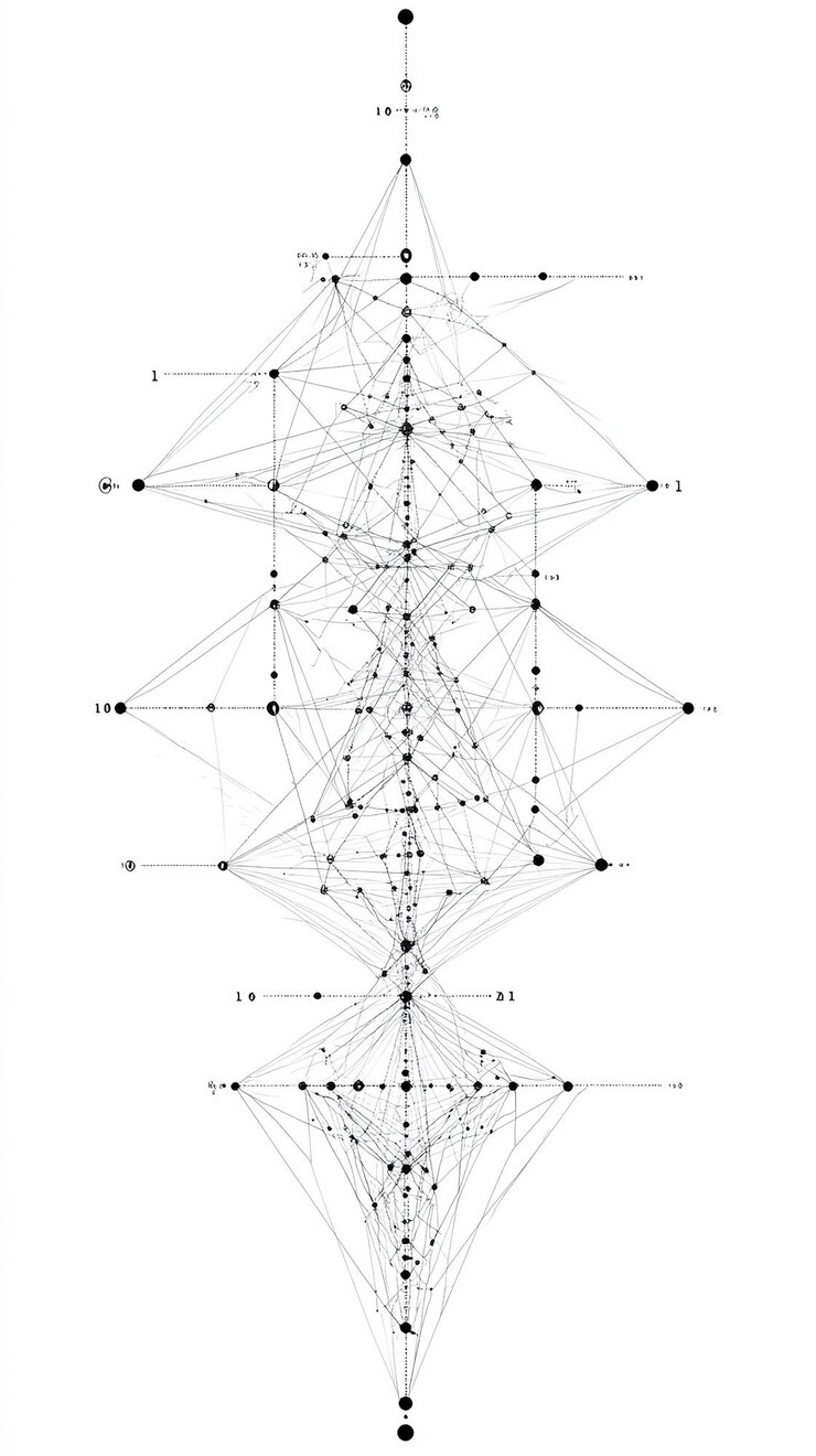 Foto un diagrama complejo que representa nodos y relaciones interconectados
