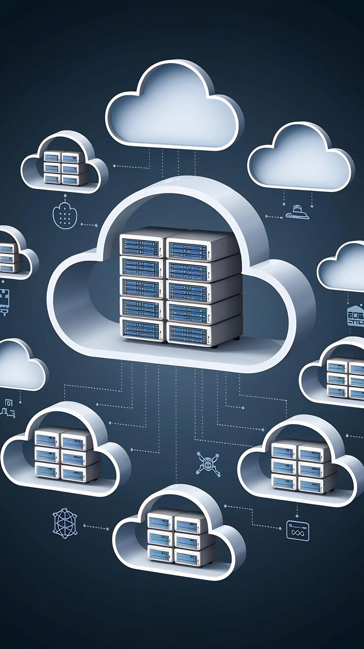 Foto diagrama de computación en la nube tecnología de almacenamiento de datos en la nube red y concepto de servicio de internet