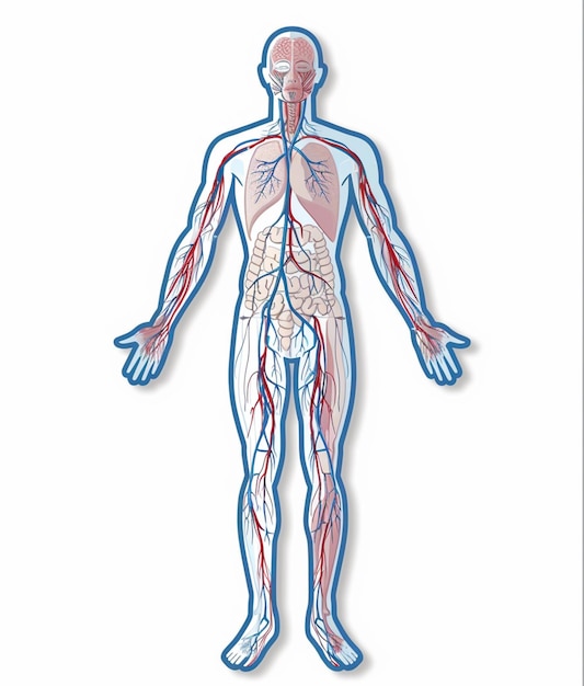 Foto un diagrama del cuerpo humano con las principales venas generativas ai