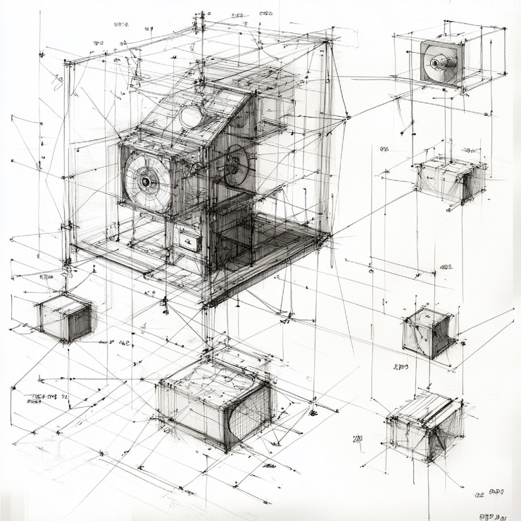 Foto diagrama da evolução do wireframe do esboço ao projeto detalhado
