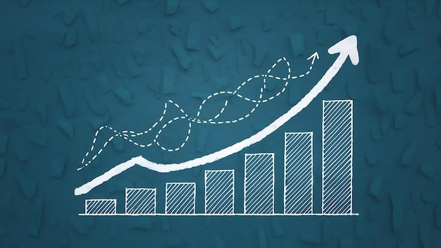 Diagrama de datos de gráfico de negocio de crecimiento azul sobre el éxito de la presentación financiera de fondo con abs