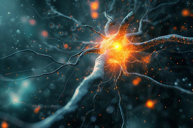 Foto diagrama de neurônios texturizados