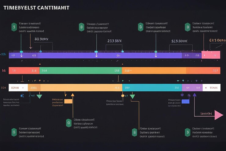 Foto diagrama de setas linha de tempo modelos de gráfico de gantt