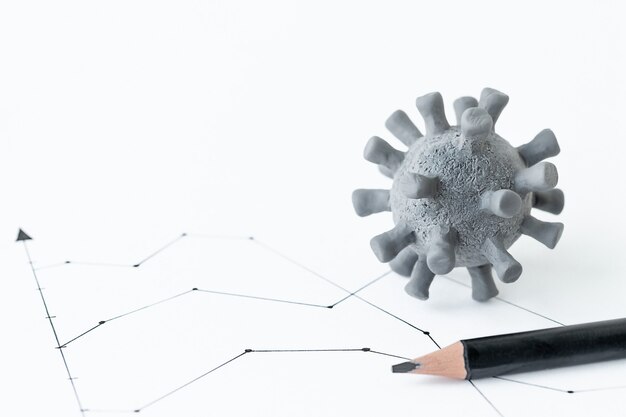 Diagrama empresarial y el impacto del virus
