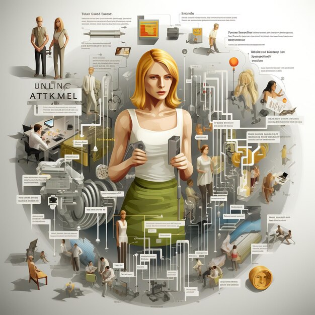 Foto diagrama de fantasía del funcionamiento interno de la manipulación creativa