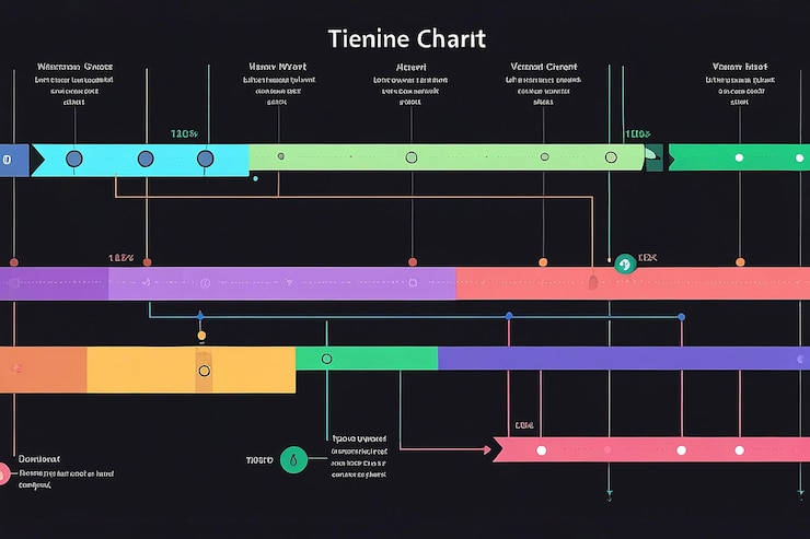 Foto diagrama de flecha línea de tiempo plantillas de diagrama de gantt