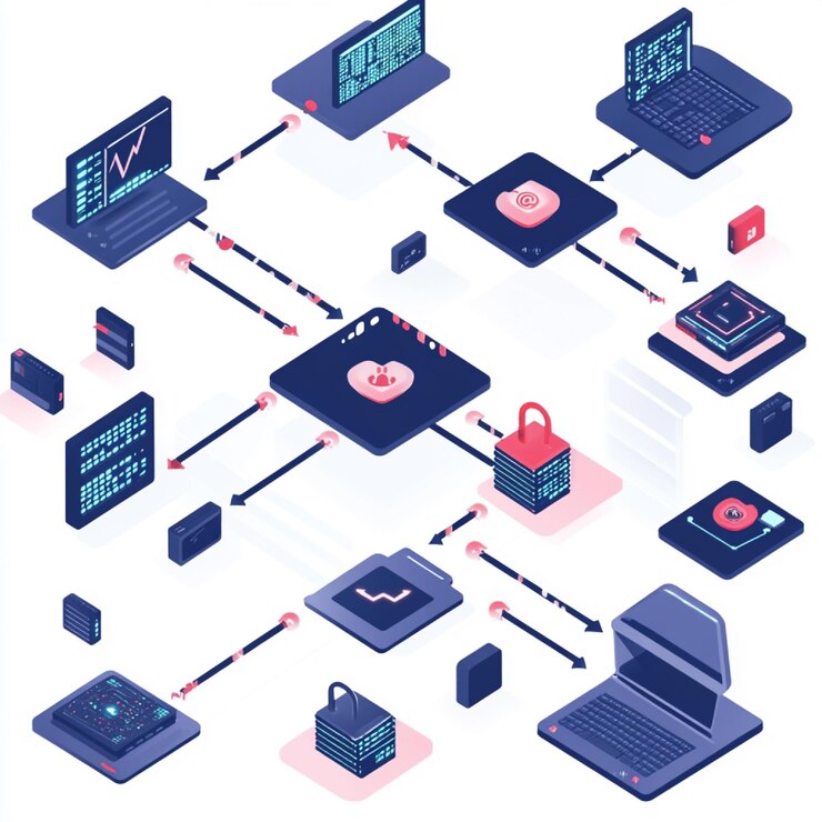 Foto un diagrama de flujo que muestra el proceso de cifrado y descifrado de datos durante una conexión vpn