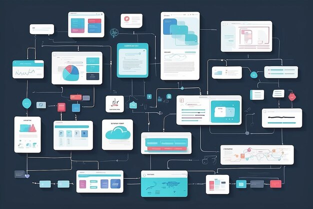 Diagrama de flujo de UI Desarrollo de aplicaciones Diseño de prototipos Concepto de experiencia de usuario