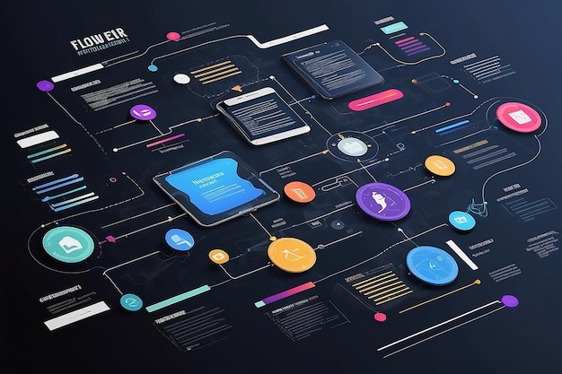 Diagrama de flujo de Ux ui desarrollo de aplicaciones prototipo diseño concepto de experiencia de usuario