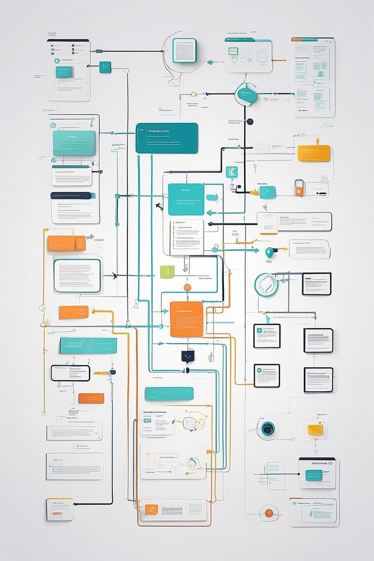 Foto diagrama de flujo de ux ui desarrollo de aplicaciones prototipo diseño concepto de experiencia de usuario