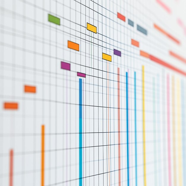 Un diagrama de Gantt que muestra los plazos del proyecto, las tareas y las dependencias