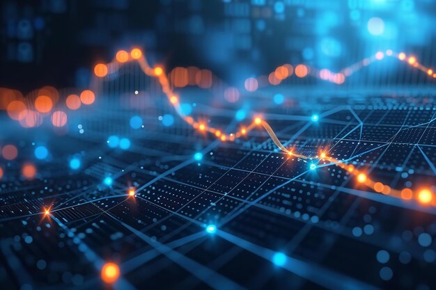 Diagrama de gráficos de datos empresariales y crecimiento Ai generativo