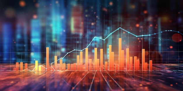 Diagrama de gráficos de datos empresariales y gráficos de crecimiento Información del informe financiero