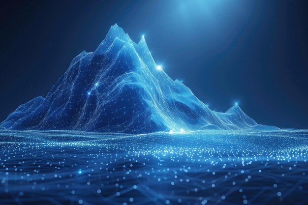 Diagrama de la ilusión abstracta del iceberg ¿Qué es visible para los demás y cuál es el secreto del éxito?