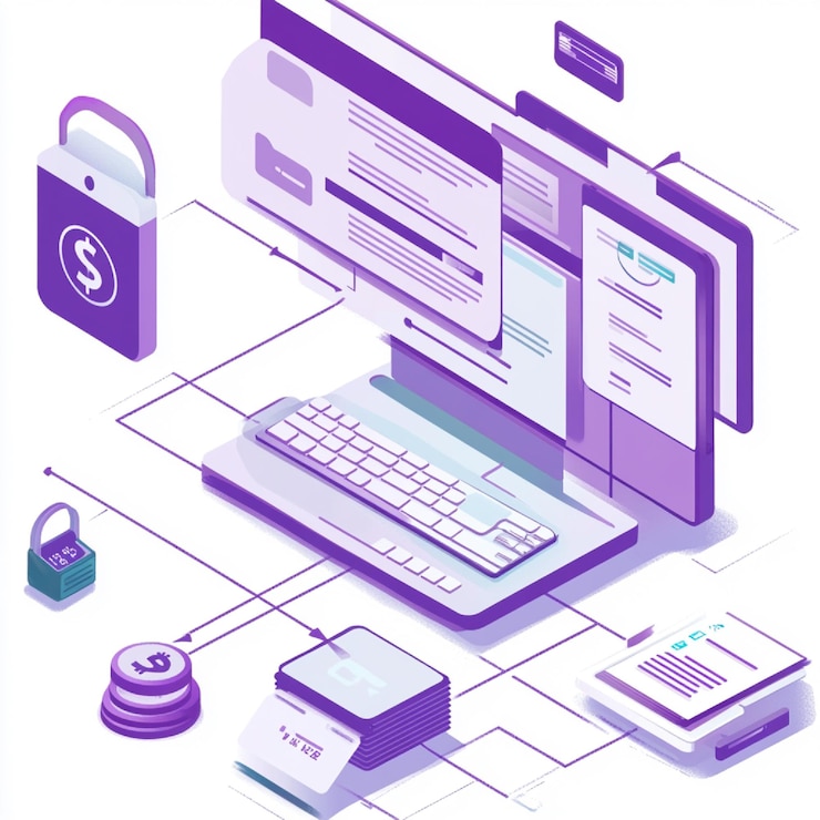 Foto diagrama de una integración de pagos en línea con un software contable para la conciliación automática