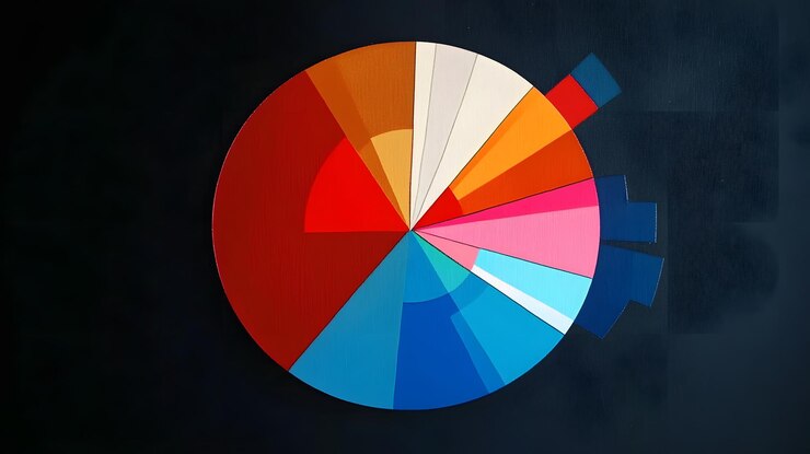 Foto diagrama de pastel colorido 2d3d de alto detalle