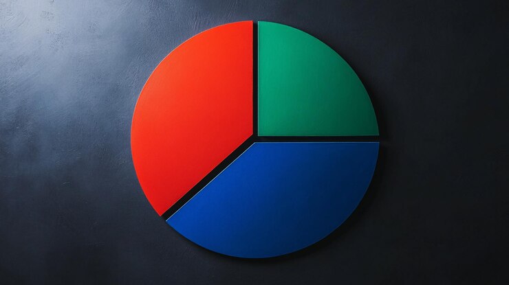 Foto diagrama de pastel colorido para una presentación de datos efectiva