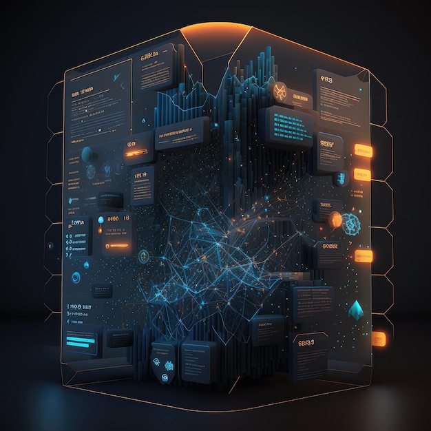 Diagrama de tecnología de circuitos de chips modernos generado por IA