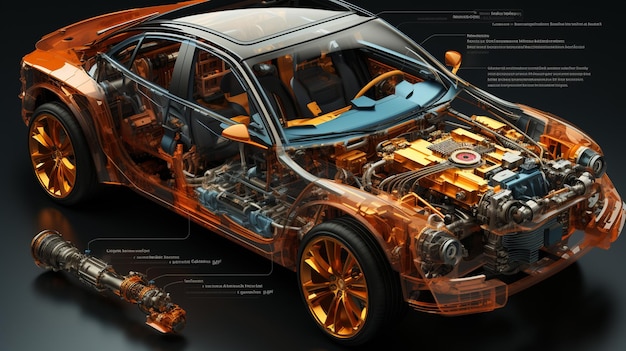 Diagrama de vista despiezada de coche