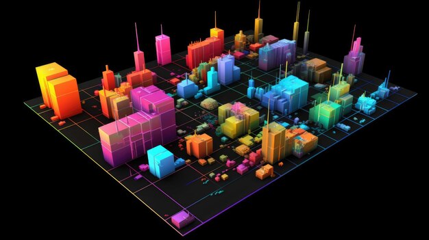 Foto diagrama visual de gráficos 3d da internet