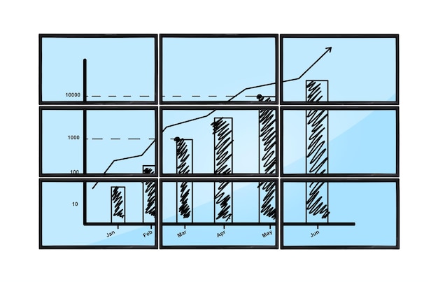 Diagramm auf dem Bildschirm