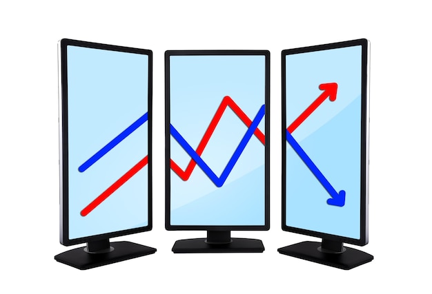 Diagramm auf Monitoren