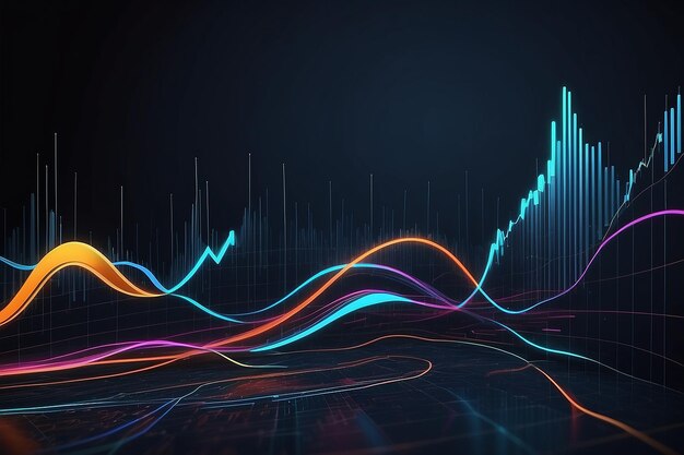 Diagramm der Bewegungen finanzieller Vermögenswerte abstrakte Linien Hintergrunddesign