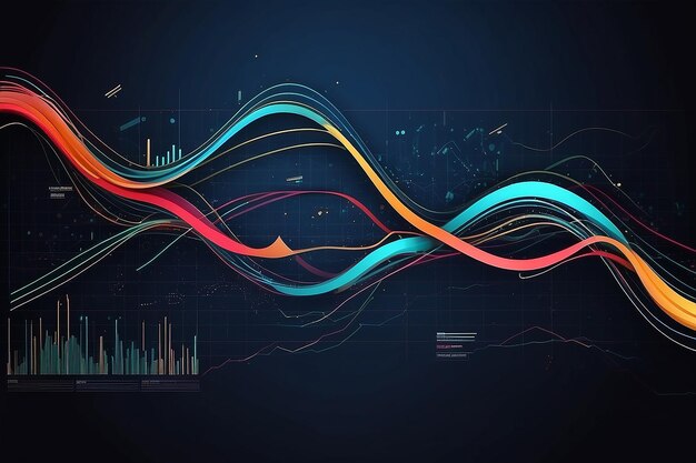 Diagramm der Bewegungen finanzieller Vermögenswerte abstrakte Linien Hintergrunddesign