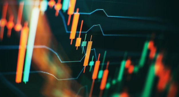 Diagramm des Börseninvestitionshandels Finanzdiagramm mit Aufwärtstrendliniendiagramm Vermögensverwaltung mit Risikodiversifikationskonzept