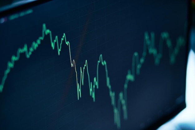 Diagramm des finanziellen Wachstums auf einem Computermonitor