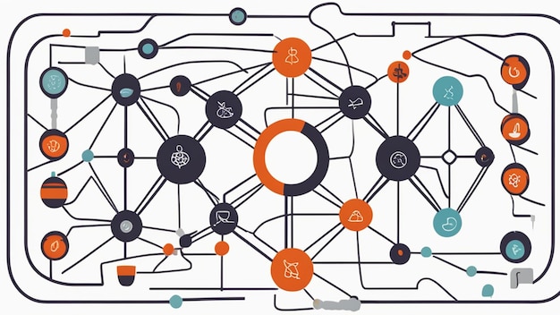 Foto diagramm eines komplexen neuronalen netzwerks