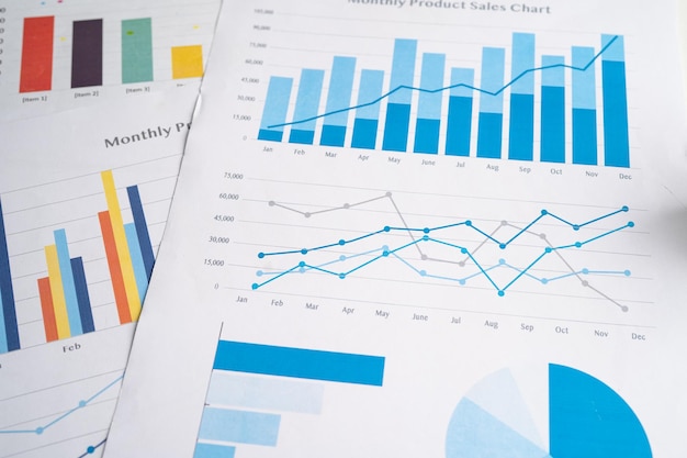 Diagramm- oder Millimeterpapier Finanzkontostatistik und Geschäftsdatenkonzept