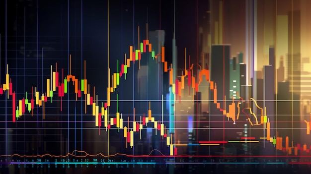 Diagramm und Grafik des Aktienmarktes Geschäfts- und Finanzkonzept Wirtschaftskonzept