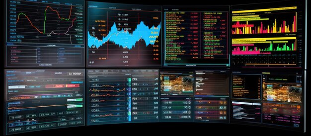 Diagramme von Finanzinstrumenten auf dem Monitorcomputer